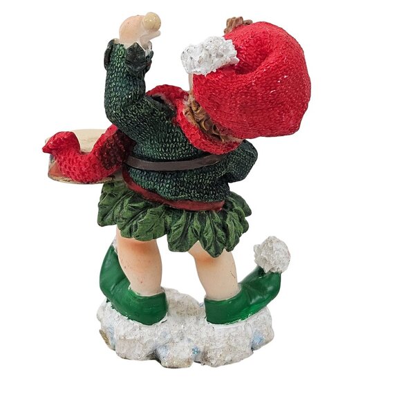 Ks Collections Christmas Elf Figurines Drum Tambourine Set of 2 Holiday Decor - Picture 4 of 10